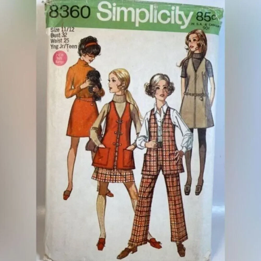 60’s Jumper Simplicity 8360 Sewing Pattern Young Jr/Teen Size 7/8
